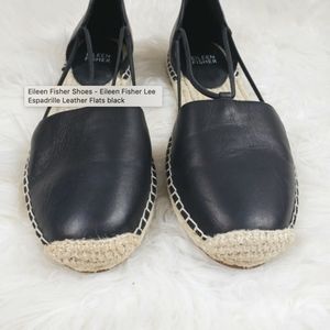 Eileen Fisher Lee espadrilles Black leather Size8